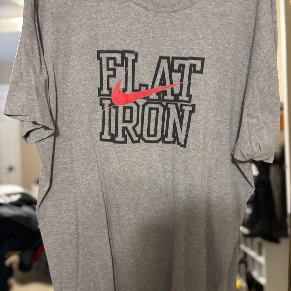 Nike Gray and Red Graphic Tee